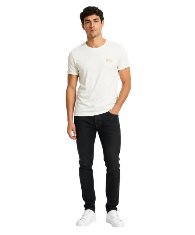 Cavalli Class - Ανδρική Μπλούζα T-Shirt Κοντομάνικη Regular Fit QXO03DJD003-00053 Λευκό 2