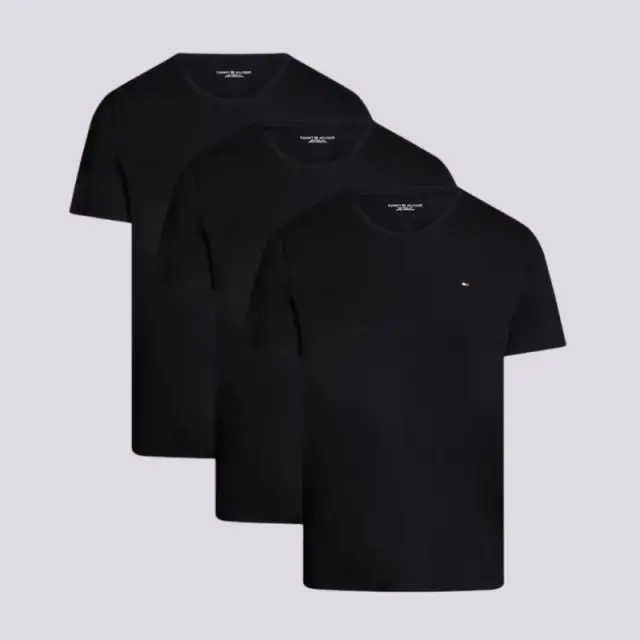 Tommy Hilfiger - Ανδρικές Φανέλες Κοντομάνικες 3Pack UM0UM03379-0SI Μαύρο - S