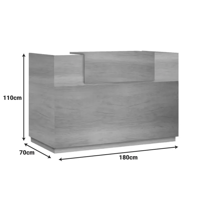 Γραφείο reception Lotus pakoworld σε χρώμα φυσικό 180x70x110εκ 3