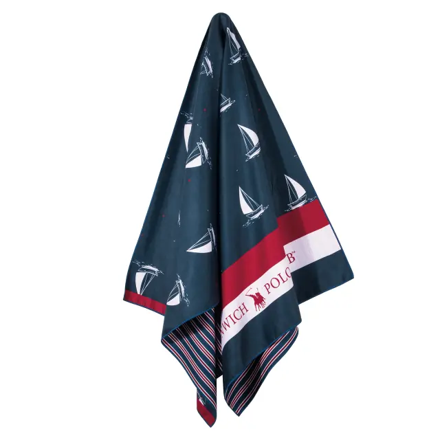 Πετσέτα Θαλάσσης 80x170 280gsm Greenwich Polo Club 4026 Blue-Red 100% Microfiber 2