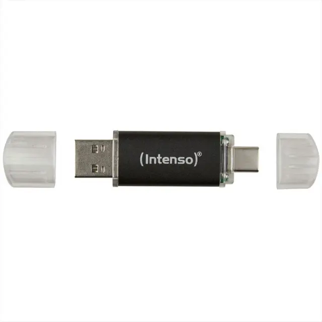 INTENSO Twist Line 128GB USB 3.2 Flash Drive USB-C USB-A Anthracite (3539491) (INTE3539491)