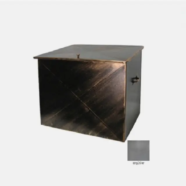 Μεταλλικό Κουτί Αποθήκευσης Ξύλων 63x54x44cm Ασημί-Silver / 103S 2
