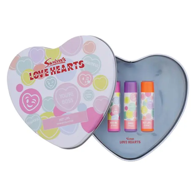 Swizzels Love Hearts 3τμχ Παιδικό Βάλσαμο για τα Χείλη και Θήκη Lipbalms Trio Tin