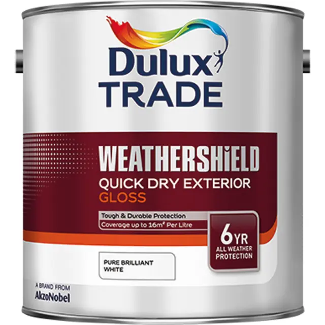 Υδατοδιαλυτό Γυαλιστερό Χρώμα Weathershield Q/Dry Ext Gloss Λευκό 1lt