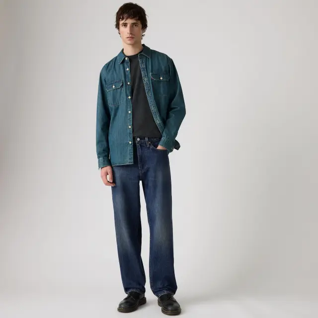 568™ LOOSE STRAIGHT MED INDIGO - WORN IN - 568 LOOSE STRAIGHT HARD RAIN Med Indigo