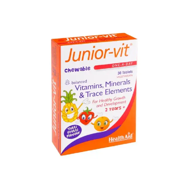 Health Aid Junior-vit Vitamins & Minerals Βιταμίνες & Μέταλλα για παιδιά 2+ ετών 30 μασώμενα χάπια