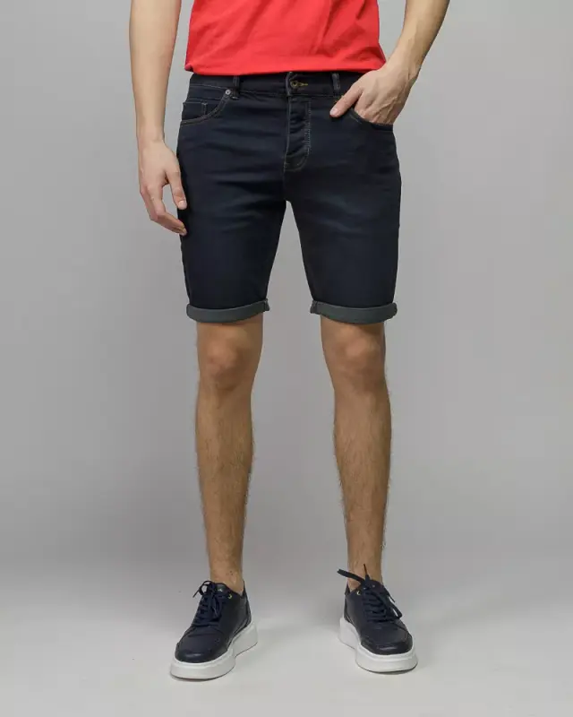 Devergo Ανδρικό JOG Denim Shorts 1132 - Dark Blue - 38