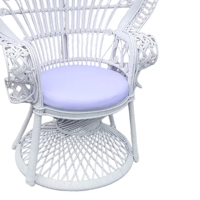 Πολυθρόνα Dorothy Inart με λευκό μαξιλάρι-λευκό rattan 115x57x150εκ 3