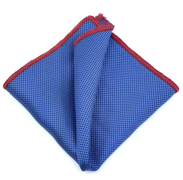 Μπλε Ραφ Oxford Γραβάτα Slim 4,5 cm Σετ με Μαντηλάκι 3