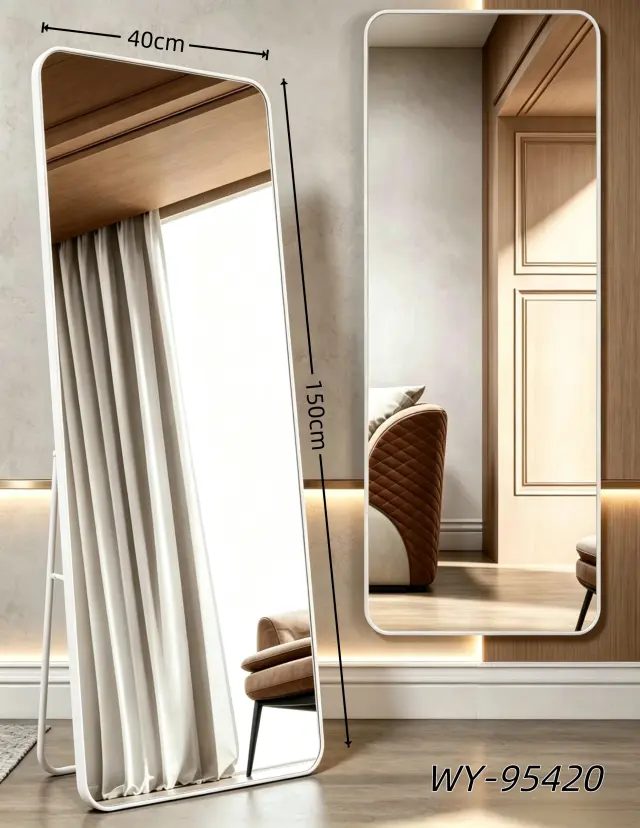 Ορθογώνιος Καθρέπτης Μπάνιου 40-150cm με πλαίσ Με υποστήριξη