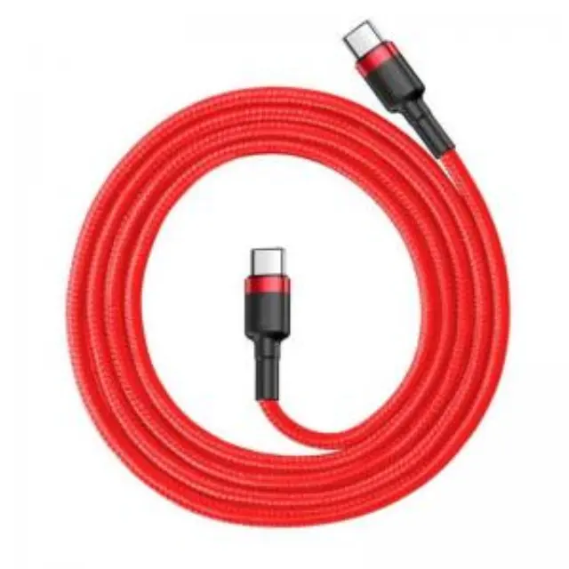 Baseus Cafule Braided USB 2.0 Cable USB-C male - USB-C male Κόκκινο 2m (CATKLF-H09) (BASCATKLFH09) 3