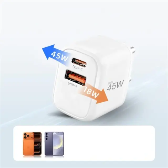 Tech-protect Nca45w-gan 2-port Network Charger Pd 45w / Qc3.0 White 3