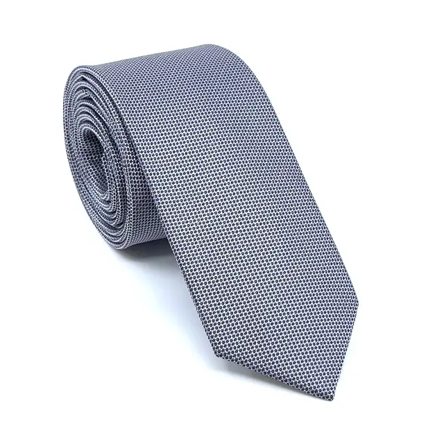 Γραβάτα Γκρι Microfiber Σετ με Μαντηλάκι