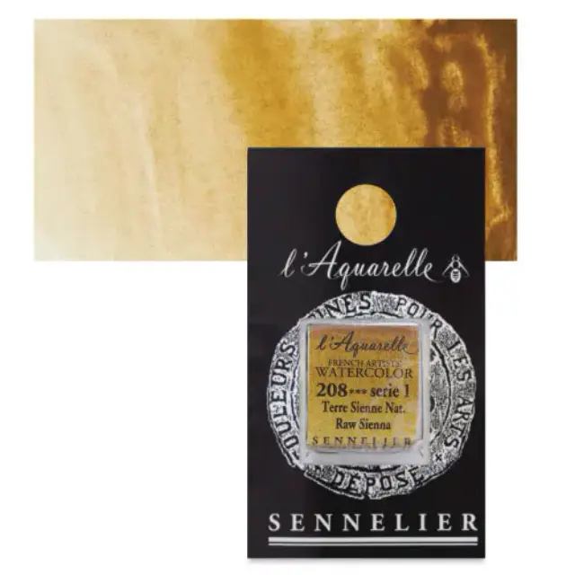 Χρώμα Ακουαρέλας Sennelier l Aquarelle Half Pan - 208 Raw Sienna