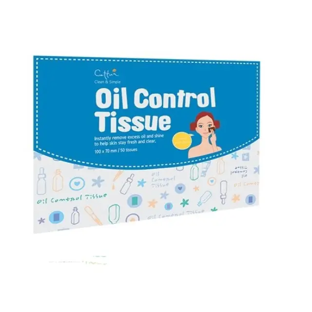 Vican Cettua Clean + Simple Oil Control Tissue Μαντηλάκια που Απορροφούν Άμεσα τη Λιπαρότητα 50τμχ