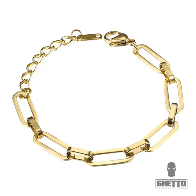 Ghetto Gold Color Plated Stainless Steel Link Chain Bracelet