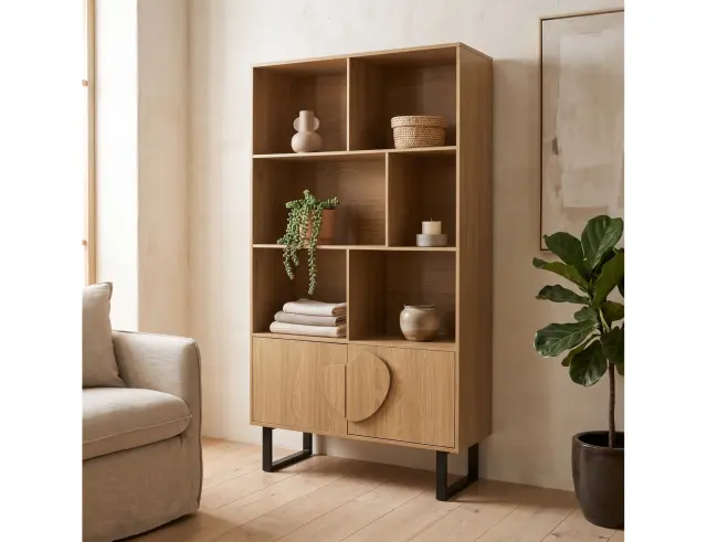 Βιβλιοθήκη Calypso Home Deco Factory με 5 ράφια και διαστάσεις 100x35x180cm - Aπόχρωση Καφέ HD0435