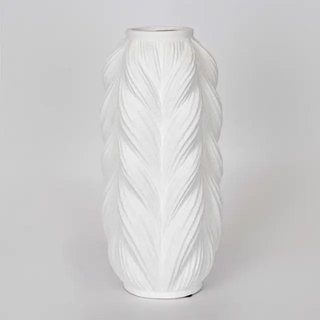 Βάζο κεραμικό λευκό 17,5x16x38,5cm Eurolamp 752-20255