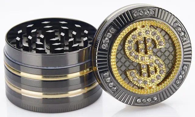 Grinder Τρίφτης Bling Dollars 50mm Aluminium - 4 Parts 2