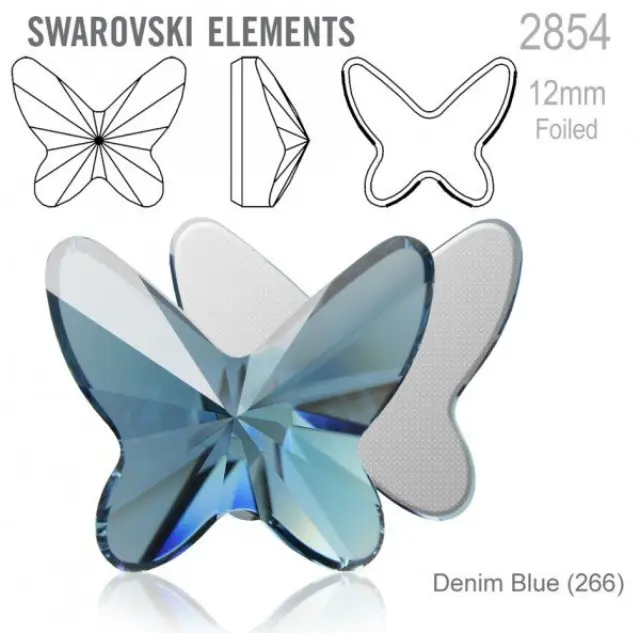 Swarovski 2854 Butterfly Denim Blue 12x10mm - 2τεμ