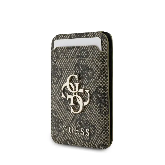 Guess 4G Metal Logo MagSafe Cardslot Stand Brown 2