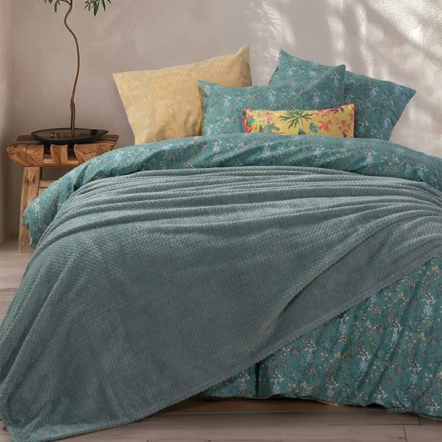 Κουβέρτα Υπέρδιπλη Flannel 220x240 Nef-Nef Homeware Worth GREEN 2