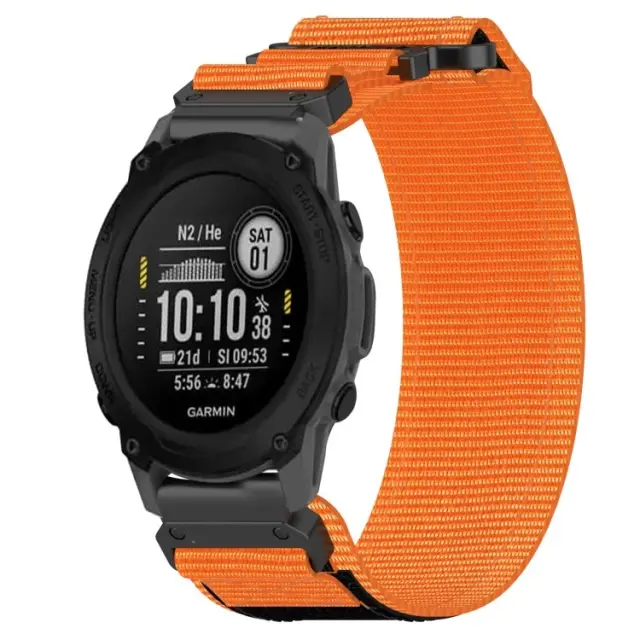 Nylon Hook Λουράκι για Garmin Fenix 5/6/6 Pro/7/8/9 (47mm)- Orange OEM