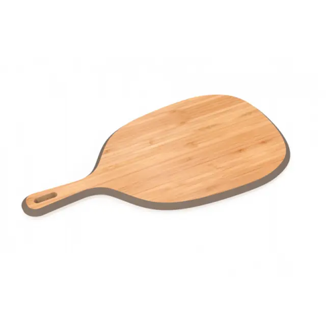 Pebbly Επιφάνεια Κοπής Ψωμιού με Λαβή από Bamboo (M) Grey