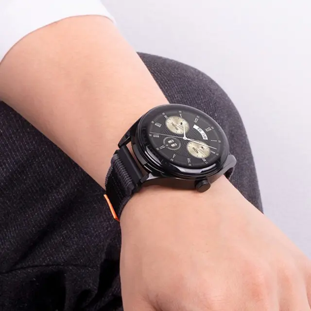 Watchband Hoco WH04 Belle Series από Nylon για Samsung Huawei Xiaomi Vivo OPPO κα 20mm Universal Μαύρο-Γκρι Herbolive 3