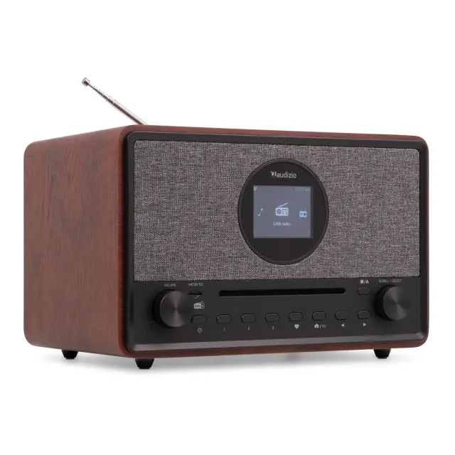 AUDIZIO LUCCA INTERNET RADIO DAB+ CD PLAYER DARK WOOD