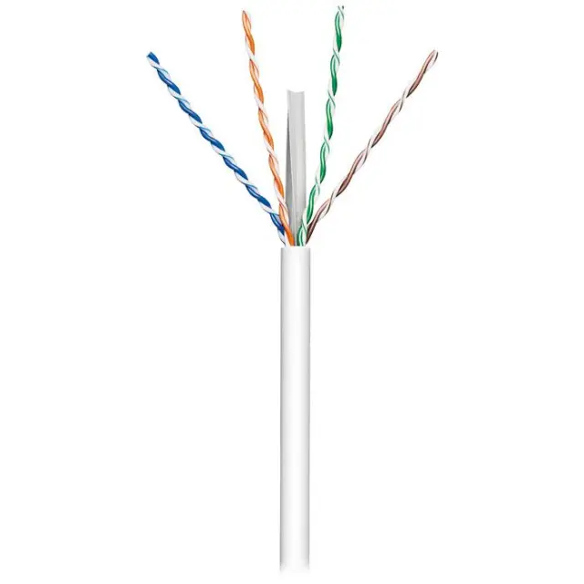 Καλώδιο δικτύου CAT 6, U/UTP, μονόκλωνο, σε κουλούρα 100m, σε άσπρο χρώμα.