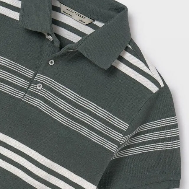 Junior 10 έως 18 ετών Πόλο ρίγες Better Cotton χακί 2