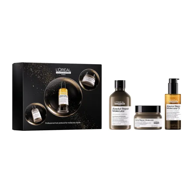 L’Oreal Professionnel Serie Expert Absolut Repair Molecular Trio (Shampoo 300ml, Mask 250ml, Oil 90ml)