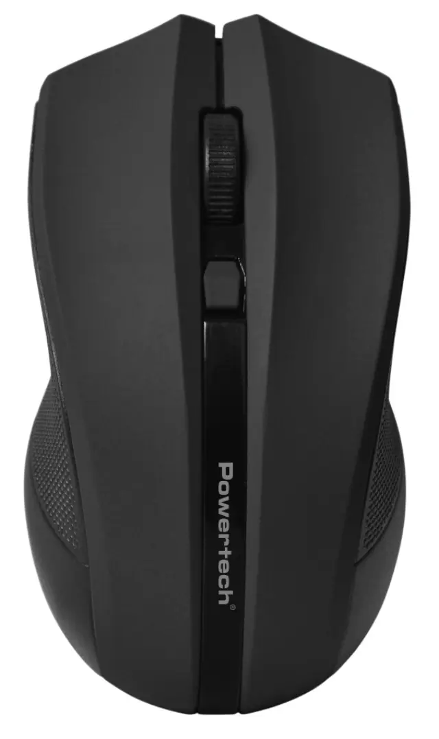 POWERTECH ασύρματο ποντίκι PT-1166, USB δέκτης, 1600DPI, μαύρο (PT-1166) 6 πλήκτρα 2