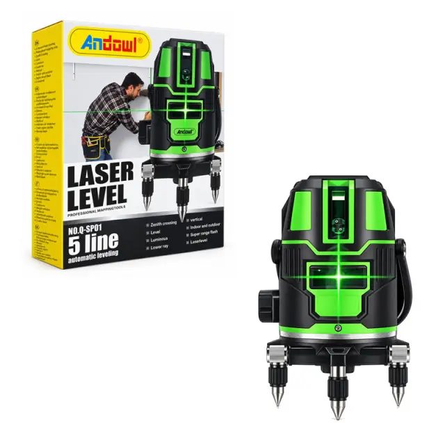 Αυτοαλφαδιαζόμενο Αλφάδι Laser 5 Γραμμών Πράσινης Δέσμης – 5 Line Green Beam Self-Leveling Laser Level 0751255