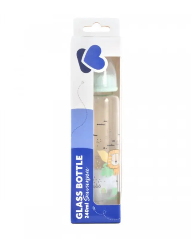 Kikka Boo Μπιμπερό Γυάλινο 240ml Savanna Mint 31302020118 2