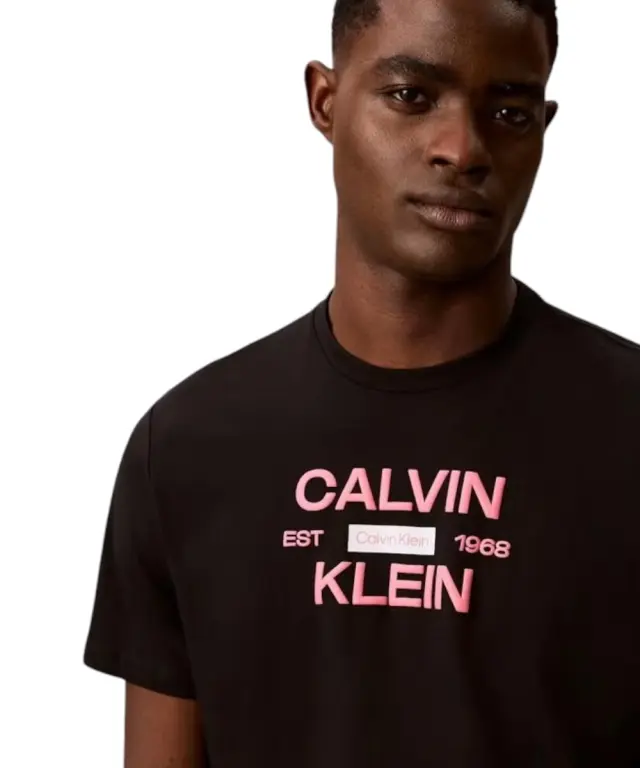 Calvin Klein - Ανδρικό T-shirt Stack Grap Regular Fit LV04RG805G-UB1 Μαύρο 3
