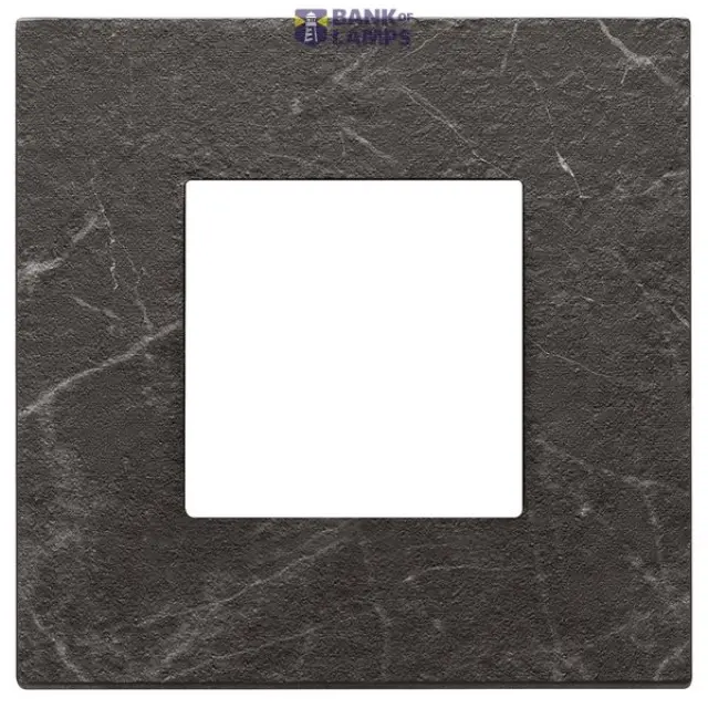 Plate 2M marbl.stoneware black Marquina