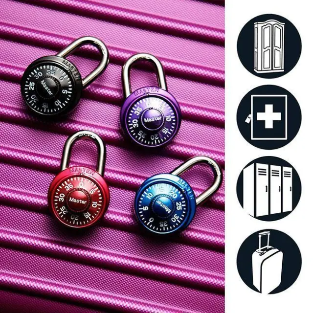 Master Lock 1533EURD - Λουκέτο μίνι 38mm σταθερού συνδυασμού σε 4 χρώματα 2