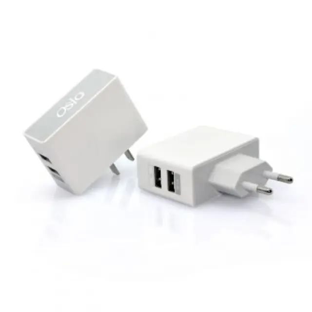 Ανταπτοράκια Ρεύματος Osio Otu Με 2 Usb Λευκό 38w