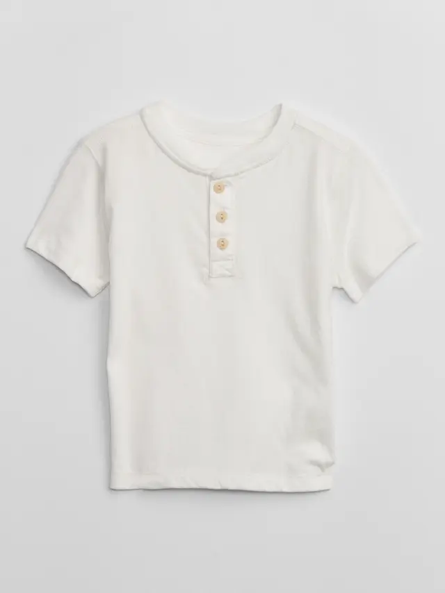 Άσπρη babyGap Henley Μπλούζα new off white