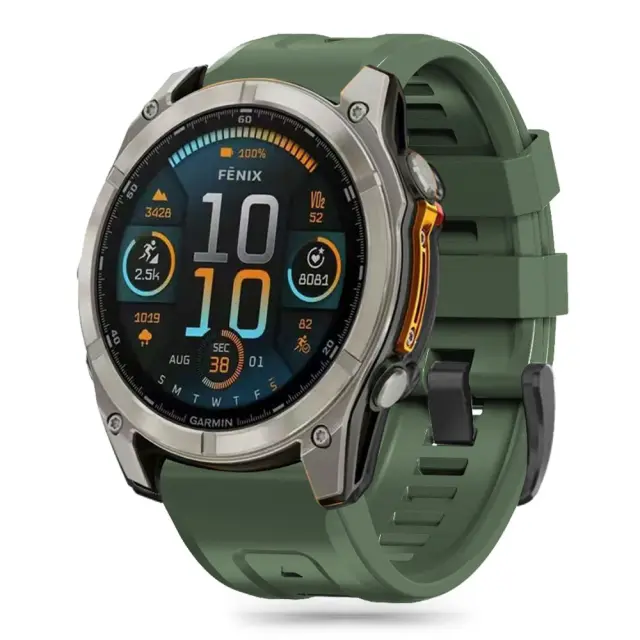 Tech-protect Silicone Garmin Fenix 5 / 6 / 6 Pro / 7 / 8 / 8 Pro / E / 9 / 9 Pro (47 MM) Army Green