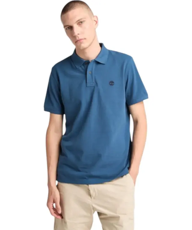Timberland - Ανδρικό T-shirt Polo με Λογότυπο TB0A6VDP-288 Μπλε - L
