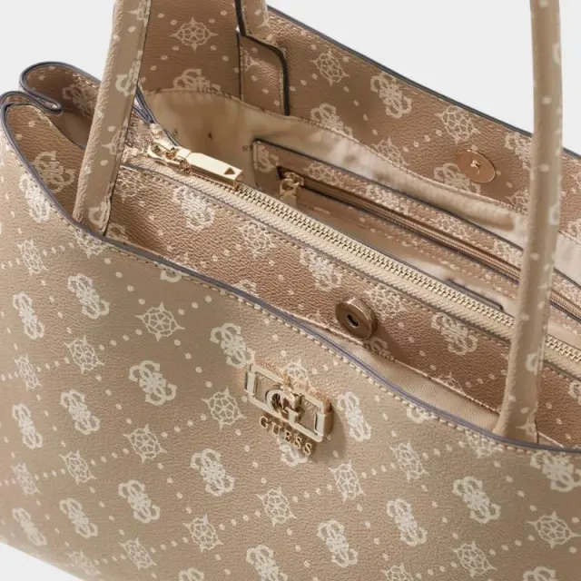 Guess - Γυναικεία Τσάντα Emelie Logo HWGP9928220-BSG Μπεζ 3