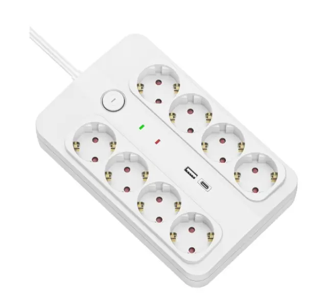 Technik Πολύπριζο 8 Θέσεων 1,5m (1,5mm2) + USB-A-C+ Surge + Διακόπτης 16A 41.001.0017