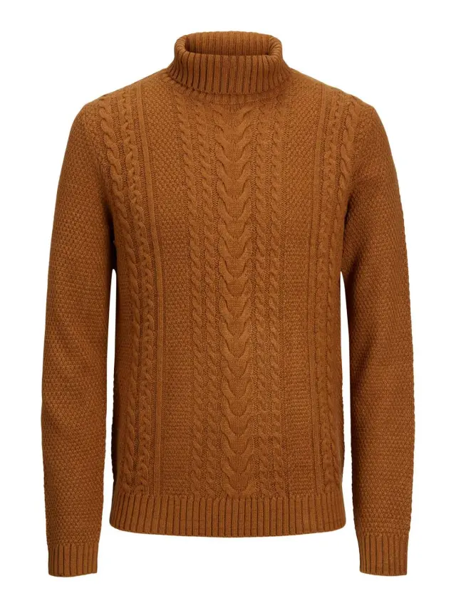JJCRAIG KNIT ROLL NECK PRE Rubber
