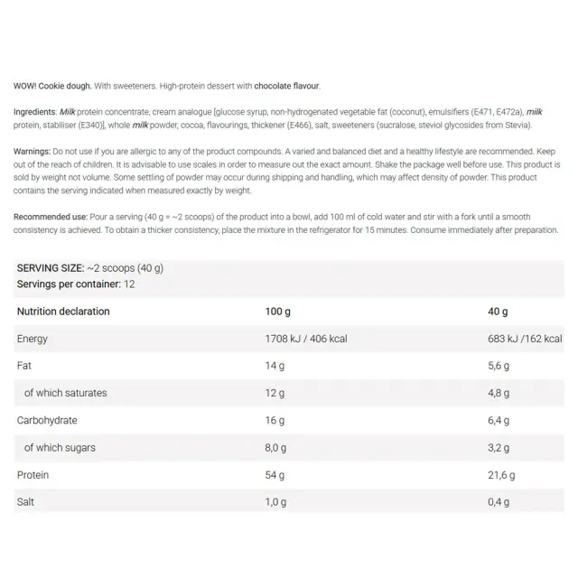 FA - Fitness Authority WOW! Cookie Dough Sample Cappuccino, 20 g 2
