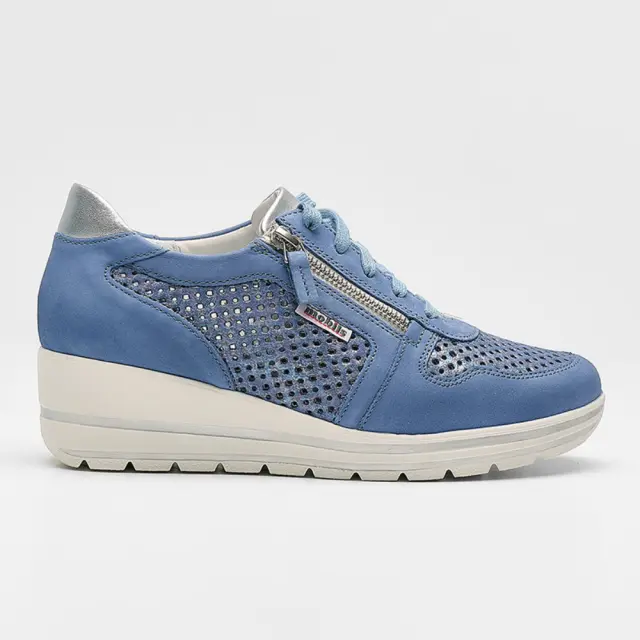 Mephisto Sneakers Γυναικείο δέρμα Μπλέ MEP/ABBY PERF SEA BLUE