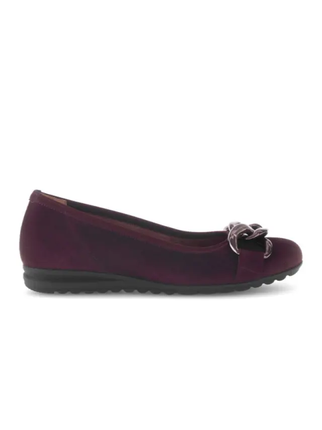 Gabor Μπαλαρίνες Γυναικείο δέρμα Nubuck Μπορντώ GAB/62625 49-BRAMBLE 3
