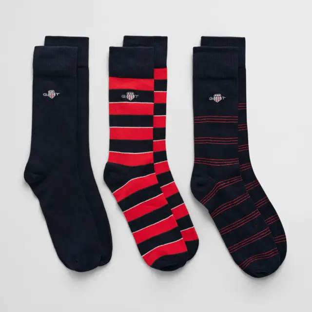 Ανδρικές Κάλτσες Gant Σετ 3 Ζευγών 9960316 620 Bright Red Multi - 39-42